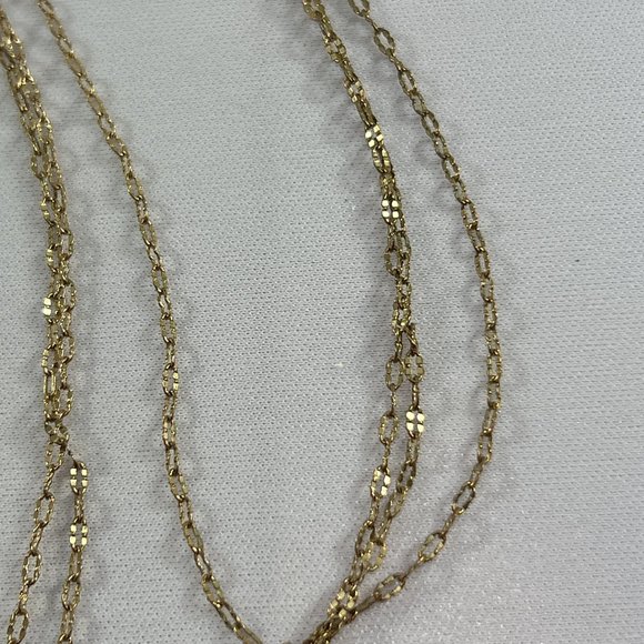 Charming Charlie Gold Tone Necklace Multichain Teardrop Delicate Crystal Pendant - Picture 5 of 8